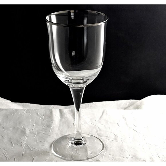 Noritake Paris Water Goble 7.5" silver trimmed rim toasting stemware elegant gla - Picture 3 of 8
